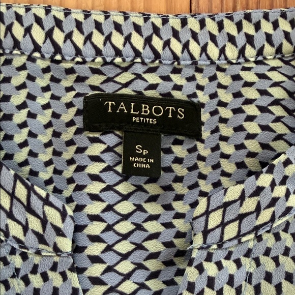 Talbots Petites Small button up patterned blouse - Picture 5 of 8